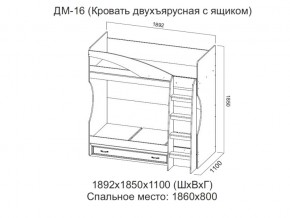 ДМ-16 Кровать двухъярусная с ящиком в Заречном - zarechnyj.магазин96.com | фото