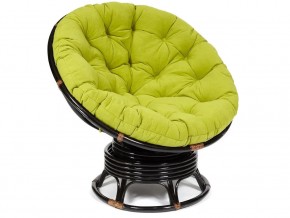 Кресло-качалка Papasan w 23/01 B с подушкой Antique brown, флок Олива в Заречном - zarechnyj.магазин96.com | фото