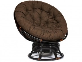 Кресло-качалка Papasan w 23/01 B с подушкой Antique brown, ткань Коричневый в Заречном - zarechnyj.магазин96.com | фото