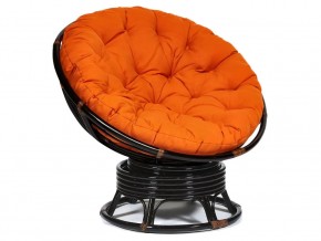 Кресло-качалка Papasan w 23/01 B с подушкой Antique brown, ткань Оранжевый в Заречном - zarechnyj.магазин96.com | фото