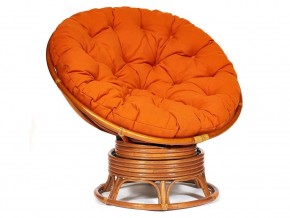 Кресло-качалка Papasan w 23/01 B с подушкой Cognac, ткань Оранжевый в Заречном - zarechnyj.магазин96.com | фото