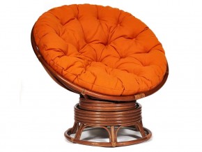 Кресло-качалка Papasan w 23/01 B с подушкой Pecan, ткань Оранжевый в Заречном - zarechnyj.магазин96.com | фото