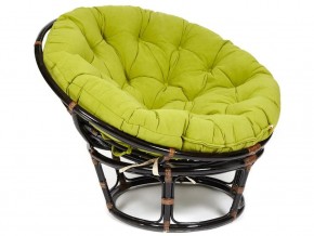 Кресло Papasan 23/01 W с подушкой Antique brown, флок Олива в Заречном - zarechnyj.магазин96.com | фото